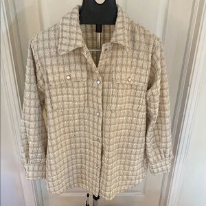 BB Dakota by Steve Madden Cream Boxy Button Down Jacket